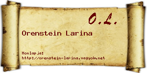 Orenstein Larina névjegykártya
